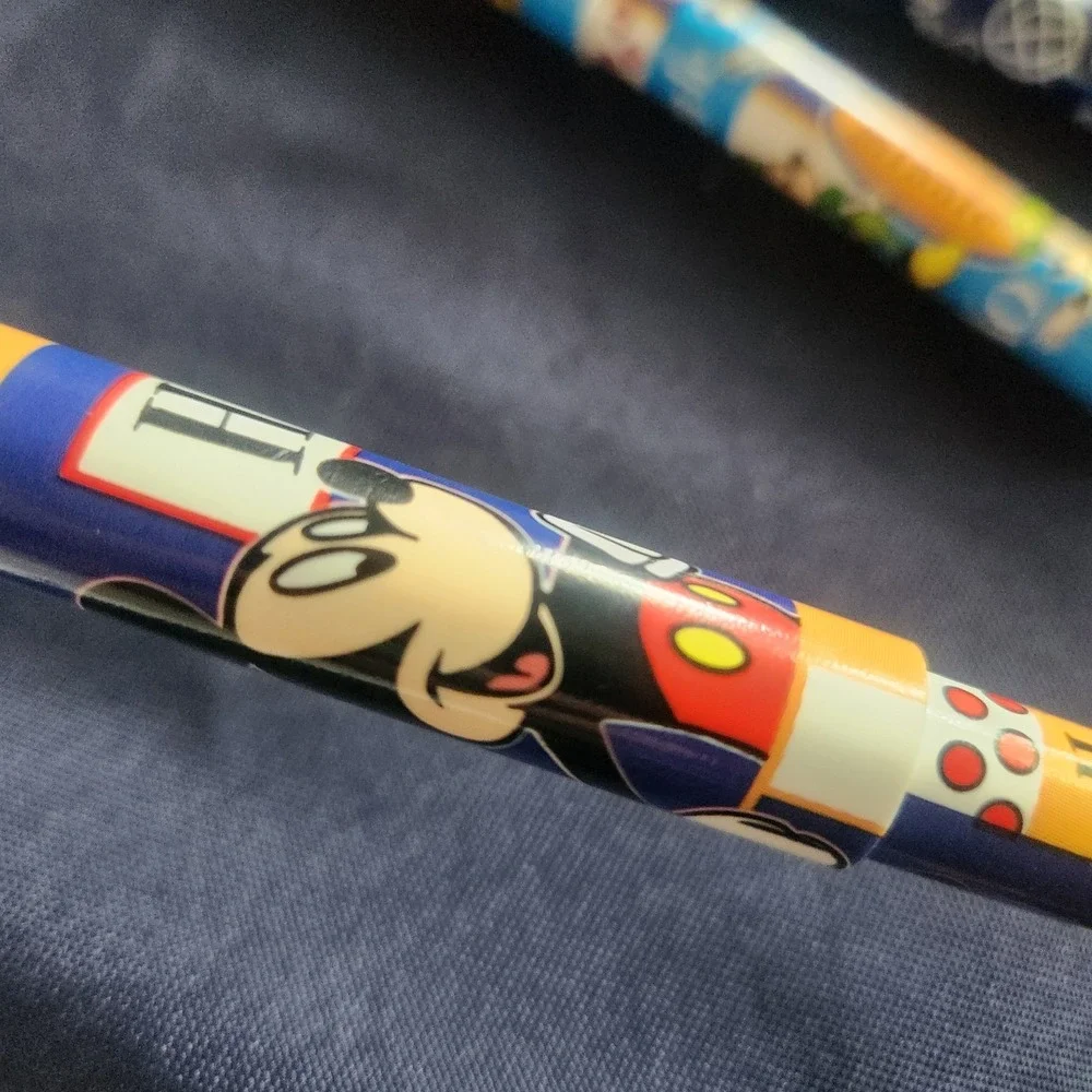 Vintage Disney‎ Pen Set of 3 Mickey Minne National Design Corp Black Ink Lids